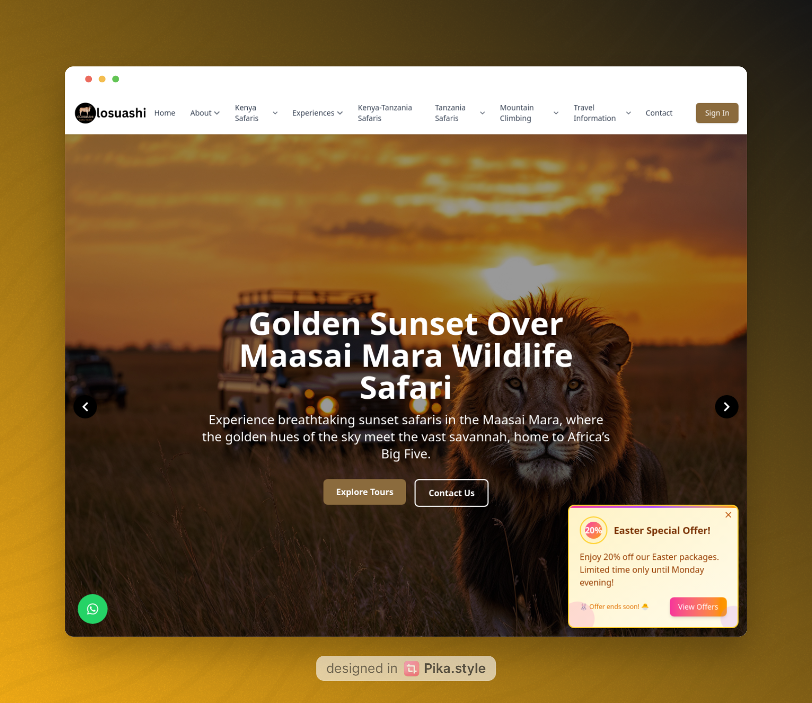 Olosuashi Tours Website